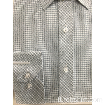 Camicia da uomo in tessuto tinto filo di cotone